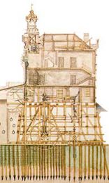 Coupe de la pompe de la Samaritaine.