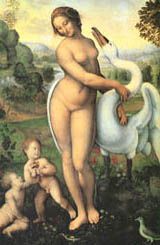 L�da et le Cygne, Leonardi da Vinci, 1510.