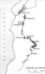 Fig. 2 � R�partition des norias sur l�Oronte.