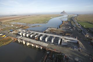 Barrage du Couesnon, Mont-Saint-Michel � Galerie de la construction