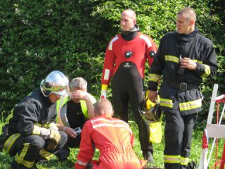 La pr�paration des plongeurs.